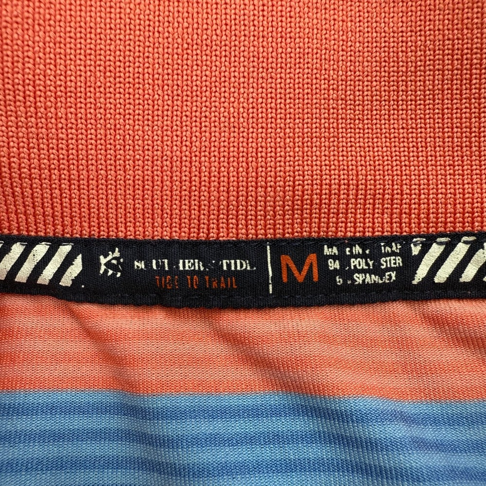Southern Tide Polo Shirt Mens Medium Striped Tide To Trail Performance Golf - Picture 2 of 11